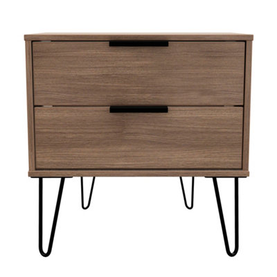 Fuji 2 Drawer Side Table in Carini Walnut (Ready Assembled)