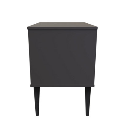 Fuji 2 Drawer Side Table in Graphite (Ready Assembled)