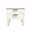 Fuji 2 Drawer Side Table in Marble (Ready Assembled)