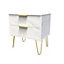 Fuji 2 Drawer Side Table in Marble (Ready Assembled)