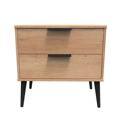 Fuji 2 Drawer Side Table in Nebraska Oak (Ready Assembled)
