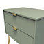 Fuji 2 Drawer Side Table in Reed Green (Ready Assembled)