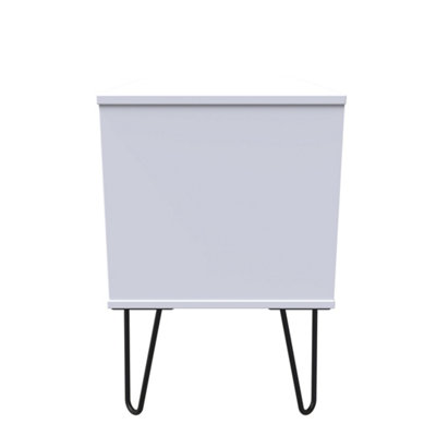 Fuji 2 Drawer Side Table in White Matt (Ready Assembled)
