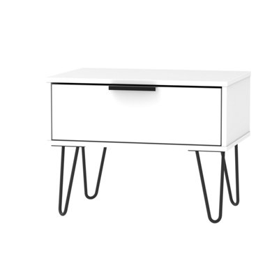 Fuji 2 Drawer Side Table in White Matt (Ready Assembled)