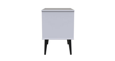 Fuji 2 Drawer Side Table in White Matt (Ready Assembled)
