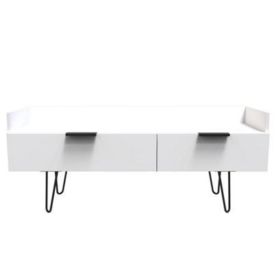 Fuji 2 Drawer TV Unit in White Matt (Ready Assembled)