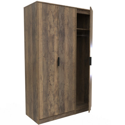 Fuji 3 Door Wardrobe in Vintage Oak (Ready Assembled)