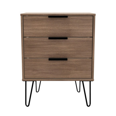 Fuji 3 Drawer Chest in Carini Walnut (Ready Assembled)