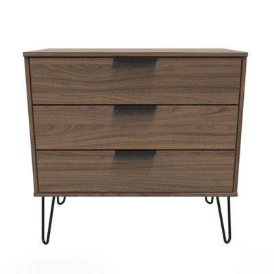 Fuji 3 Drawer Chest in Carini Walnut (Ready Assembled)