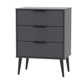 Fuji 3 Drawer Chest in Graphite (Ready Assembled)