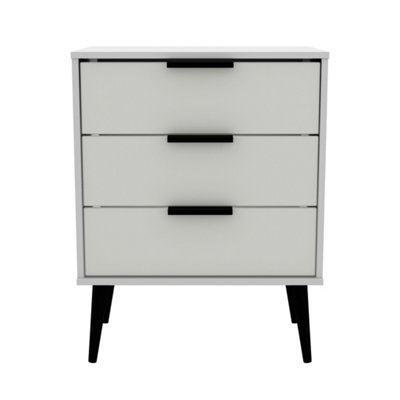 Fuji 3 Drawer Chest in Grey Matt & White (Ready Assembled)