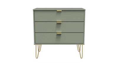 Fuji 3 Drawer Chest in Reed Green (Ready Assembled)