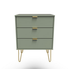 Fuji 3 Drawer Chest in Reed Green (Ready Assembled)
