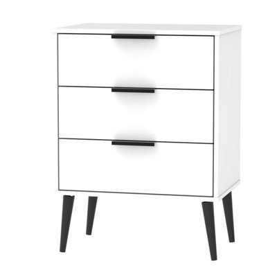 Fuji 3 Drawer Chest in White Matt (Ready Assembled)