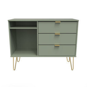 Fuji 3 Drawer TV Unit in Reed Green (Ready Assembled)