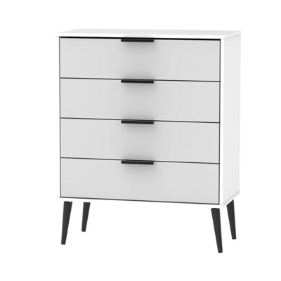 Fuji 4 Drawer Chest in Grey Matt & White (Ready Assembled)