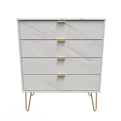 Fuji 4 Drawer Chest in Marble (Ready Assembled)