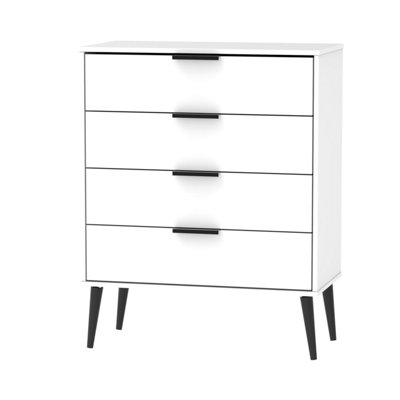 Fuji 4 Drawer Chest in White Matt (Ready Assembled)