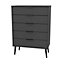 Fuji 5 Drawer Chest in Graphite (Ready Assembled)