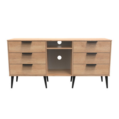 Fuji 6 Drawer Sideboard in Nebraska Oak (Ready Assembled)