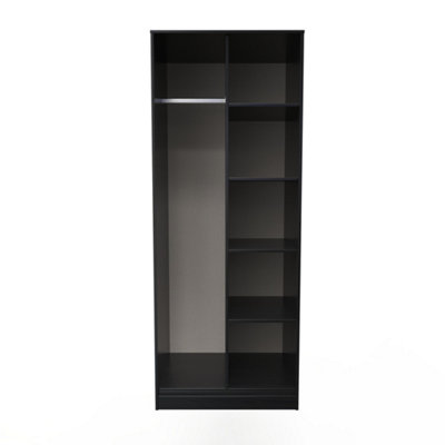 Fuji Open Wardrobe in Black Matt (Ready Assembled)