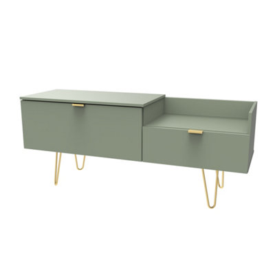 Fuji TV Console Unit in Reed Green (Ready Assembled)