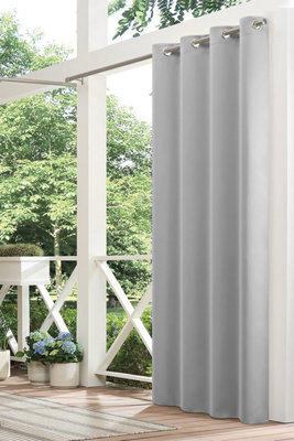 Full Blackout Gazebo Curtains Thermal Eyelet Waterproof Blackout Curtains 132 x 244cm Grey 1 Panel