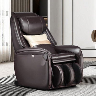Full Body Electric Massage Chair Recliner Armchair Lounge Chair with Throw Pillow and Bluetooth Speaker