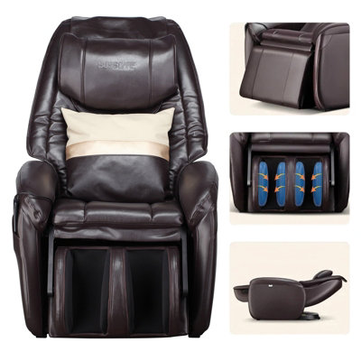 Full Body Electric Massage Chair Recliner Armchair Lounge Chair with Throw Pillow and Bluetooth Speaker