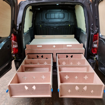 FULL FALSE FLOOR SET FORD TRANSIT CONNECT TRIPLE DRAWER STORAGE