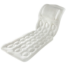 Full Length Body Bath Pillow - Extra-Long Supportive Bathtub Mat with Headrest & Anti-Slip Suction Cups - 118 x 43 x 3cm