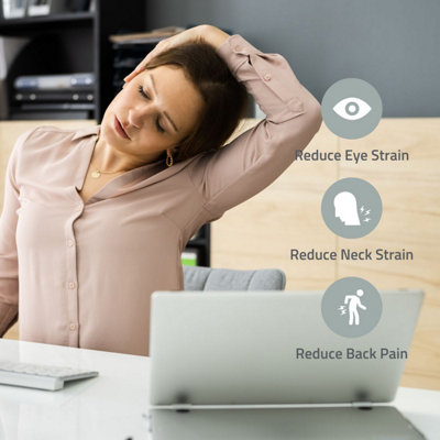 Full Motion Ergonomic Adjustable Desk Mount Copy Holder with Line Guide, Document Holder with Adjustable Arm and Clip