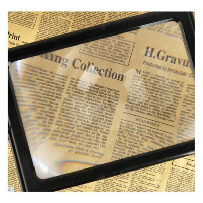 A4 Reading Magnifier With LED Lights - 3X Magnifying Glass With Foldable Legs For Low Vision