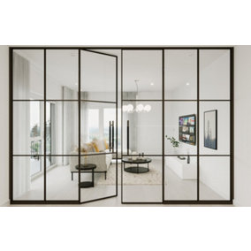 Full Patishon 3m wide self install glazed partition French door set