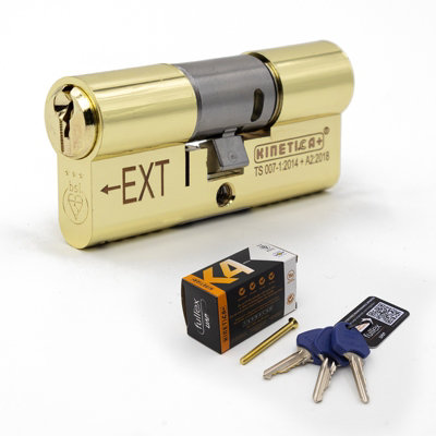 Fullex Kinetica+ K4 3-Star Euro Cylinder - Brass, 50/50 (100mm)