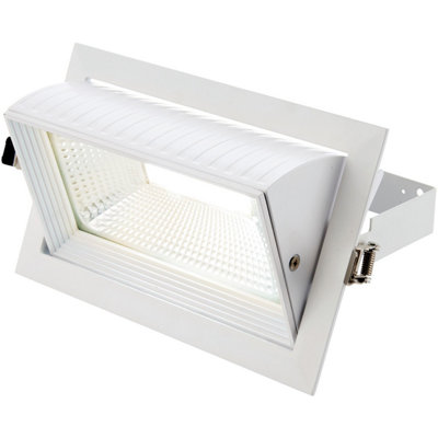 Fully Adjustable Recessed Ceiling Downlight - 35W Cool White LED - Matt White