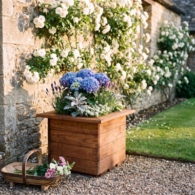 Fully Assembled 40cm Wooden Planter, Made in the UK Square Planter