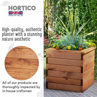 希少 large wooden pot Fully Assembled 47cm Wooden Planter, Made in the UK Square Planter