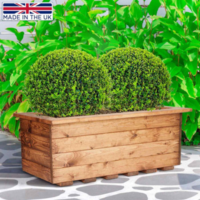 希少 large wooden pot Wooden Flower Pot Pine XL Double | Bestgarden