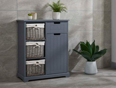 Storage console on sale with baskets