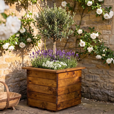 Fully Assembled Wooden Planter, Made in the UK Square Planter Box