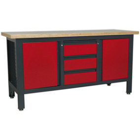 Fully Lockable Workstation- 3 Draw & 2 Cupboard - 40mm MDF Top Surface