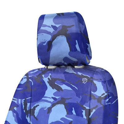 FULLY TAILORED HEAVY DUTY BLUE CAMOUFLAGE VAN SEAT COVER for FORD TRANSIT 2014 Onwards