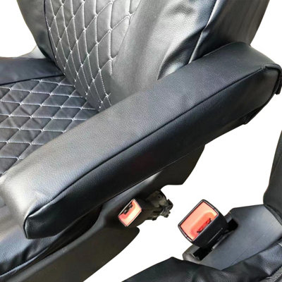 FULLY TAILORED LEATHER QUILTED SEAT COVERS for FORD TRANSIT CUSTOM 2013 on - 7