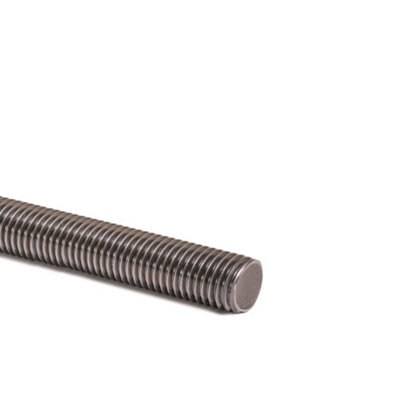 Fully Threaded Rod Zinc Plated Studding Bar Grade 4.8 - 1m Length - Diameter 6mm - Pack of 10