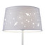 Fun and Chic Grey Floor Lamp with Cotton Fabric Shade with Rockets and Stars