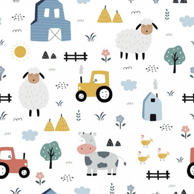 Fun At The Farm Wallpaper In Multicoloured