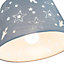 Fun Rockets and Stars Childrens/Kids Grey Cotton Bedroom Pendant or Lamp Shade