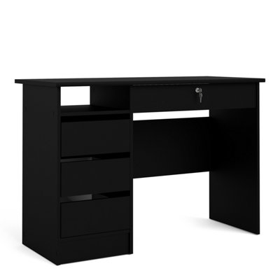 Function Plus 4 Drawer Desk Handleless Drawer in Black