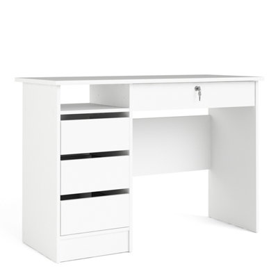 Function Plus 4 Drawer Desk Handleless Drawer in White